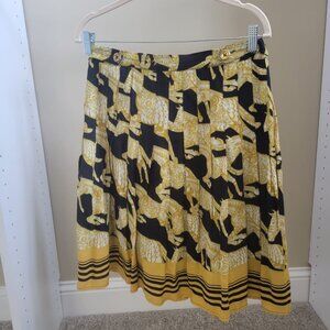 Maeve by Anthropologie Jade Pleated Skirt Horse Print size 8
